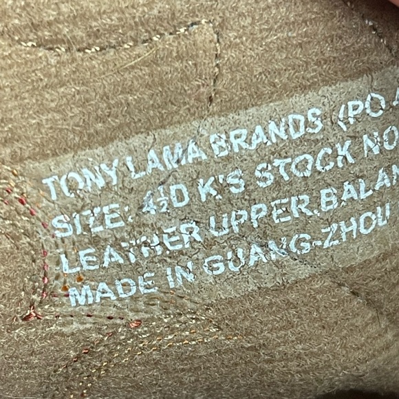 Tony lama ivory and tan square toe western cowboy boots size 4.5D - Picture 10 of 10